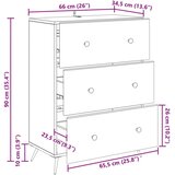  Predalna omara Črna 66 x 34,5 x 90 cm Inženirski les, (5000232387) | Shoptok.si