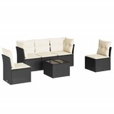  6-dijelni set vrtnih sofa s jastucima crni od poliratana | shoptok.hr