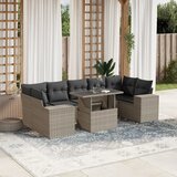 Maison Chic Seti vrtnega pohištva - Vrtna garnitura - Vrtni pohištvo set 8-delna z blazinami sv. siv poli ratan, (21807793) | Shoptok.si