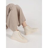 GOODIN Women's high sneakers light beige on a platform | shoptok.hr