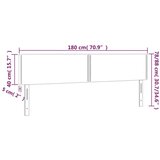 vidaXL LED uzglavlje crno 180x5x78/88 cm baršunasto | shoptok.hr