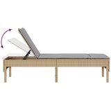  Ležaljka s jastukom bež 55x200x44 cm poli ratan | shoptok.hr
