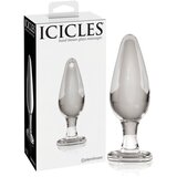 Icicles br. 26 - stožasti stakleni analni dildo (proziran) Cijene