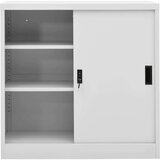 vidaXL Pisarniška omara z drsnimi vrati svetlo siva 90x40x90 cm jeklo | Shoptok.si