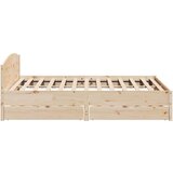 vidaXL Posteljni okvir brez vzmetnice 200x200 cm trdna borovina, (21322496) | Shoptok.si