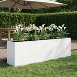  Vrtna saksija Bijela 200 x 40 x 60 cm Čelična vrata | shoptok.hr