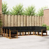  Set vanjskih sofa 10 kom. Prirodna i crna | shoptok.hr