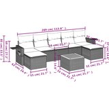  8-dijelni set vrtnih sofa od poliratana s jastucima sivi | shoptok.hr