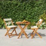 vidaXL 3-dijelni sklopivi bistro set i jastuci masivno bagremovo drvo Cijene