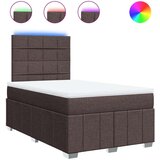 vidaXL Box spring postelja z vzmetnico temno rjava 120x190 cm blago, (21309010) | Shoptok.si