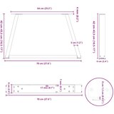  Noge za klub stolić V-oblika 2 kom Bijele 70 x (42-43,3) cm Čelik | shoptok.hr