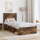  Krevetna konstrukcija s madracem Dimljeni hrast 90 x 200 cm | shoptok.hr