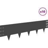  Ograda oko Travnjaka 10 pcs 100 x 25 cm Čelik Crna | shoptok.hr