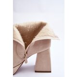 Boto Suede Heeled Boots Beige Makeline | ePonuda.com