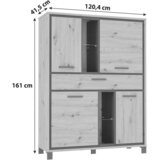 Livetastic Visoka Komoda Trondheim, Barva Hrasta, Črna | Shoptok.si