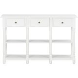 Maison Chic konzolna miza - miza ob steni bela 110x30x76 cm inženirski les, (21785918) Cene