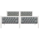  Krevetna konstrukcija s uzglavljem Svijetlo siva 160 x 200 cm Bijela | shoptok.hr