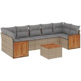 Maison Chic Seti vrtnega pohištva - Vrtna garnitura - Vrtni pohištvo set 8-delna z blazinami bež poli ratan, (21800810) | Shoptok.si