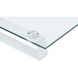 vidaXL Stojalo za monitor belo 40x35x8 cm kaljeno steklo in kovina | Shoptok.si