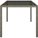  Vrtna miza 150x90x75 cm kaljeno steklo in poli ratan siva, (20665477) | Shoptok.si