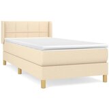  Krevet s oprugama i madracem krem 100 x 200 cm od tkanine | shoptok.hr