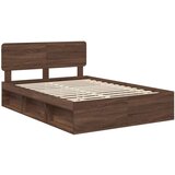  Konstrukcija postelje z vzglavjem Rjav hrast 140 x 200 cm, (5000102837) | Shoptok.si