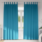 vidaXL Zavjese sa zavjesama 2 pcs Tirkizna 245 x 140 cm Poliester | shoptok.hr