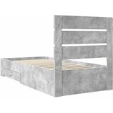  Krevetna konstrukcija Betonski sivi i srebrna 70 x 190 cm | shoptok.hr