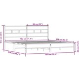 Metalni okvir kreveta bez madraca boja hrasta sonome 183x213 cm | shoptok.hr