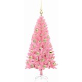 vidaXL Božično drevo med 150 LED z stojalom Roza 120 cm PVC | Shoptok.si