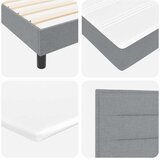  s opruga kutije Svijetlo siva 100 x 200 cm tkanina | shoptok.hr