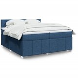  Krevet s oprugama i madracem plavi 200 x 200 cm od tkanine | shoptok.hr