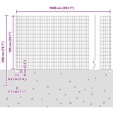 vidaXL evropska ograja s 5 U stebri Zelena 1,5x10 m jeklo | Shoptok.si