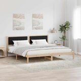  Okvir za krevet s uzglavljem Crna 200 x 200 cm tkanina | shoptok.hr
