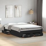  Okvir za krevet s ladicama crni 140x190 cm konstruirano drvo | shoptok.hr