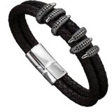  Muška Narukvica HA-33330 - Tamnosmeđa/Srebrna KP33330 | Shoptok.si