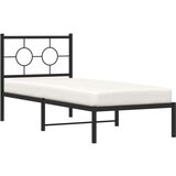 Metalni okvir za krevet s uzglavljem crni 80x200 cm | shoptok.hr