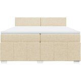  Krevet s oprugama i madracem krem 200 x 200 cm od tkanine | shoptok.hr