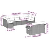 vidaXL 9-dijelni set vrtnih sofa od poliratana s jastucima svjetlosivi | shoptok.hr