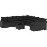  11-dijelni set vrtnih sofa od poliratana s jastucima crni | shoptok.hr