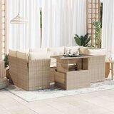 vidaXL 7-dijelni set vrtnih sofa od poliratana s jastucima bež | shoptok.hr