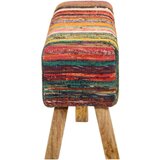  Višebojna klupa 160 cm od tkanine Chindi i masivnog drva manga | shoptok.hr