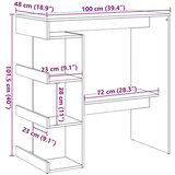  Barski stol sa policom za odlaganje Staro drvo 100x48x101 5 cm | shoptok.hr