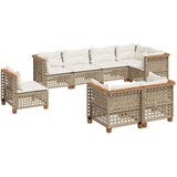 vidaXL 8-dijelni set vrtnih sofa od poliratana s jastucima bež | shoptok.hr