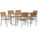  Vrtni set za objed 7 pcs Siva Čvrsto drvo akacije | shoptok.hr