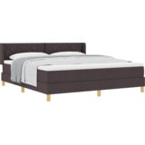  Postelja z vzmetnico Temno rjava 200 x 180 cm Poliester, (5000126843) | Shoptok.si