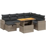  8-dijelni set vrtnih sofa od poliratana s jastucima sivi | shoptok.hr