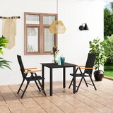 The Living Store Vrtna jedilna garnitura 3-delna črna in rjava - Jedilna Garnitura, (21480047) | Shoptok.si