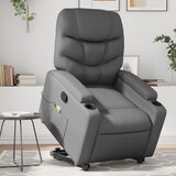 Maison Chic masažni naslanjač - Relax naslanjač s funkcijo vstajanja sivo umetno usnje, (22061564) | Shoptok.si