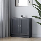 vidaXL Knjižna omara visok sijaj siva 82,5x30,5x80 cm iverna plošča | Shoptok.si